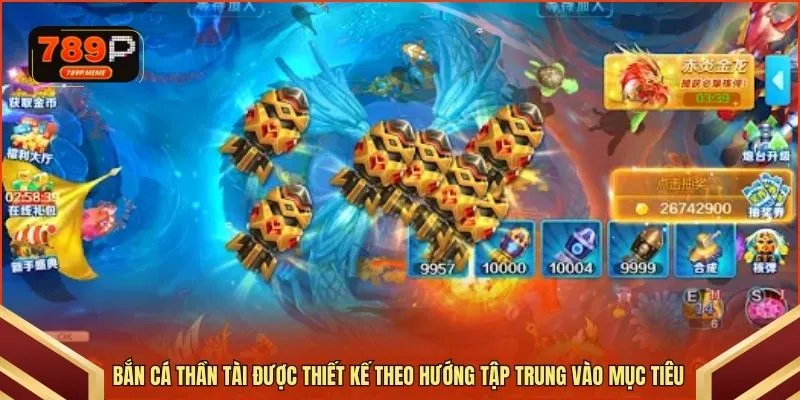 Bắn cá Thần Tài được thiết kế theo hướng tập trung vào mục tiêu